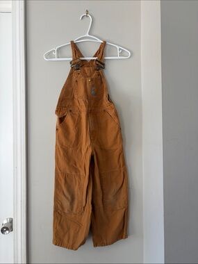 Carhartt Kids Tan/Brown Work Overalls with Classic Patch